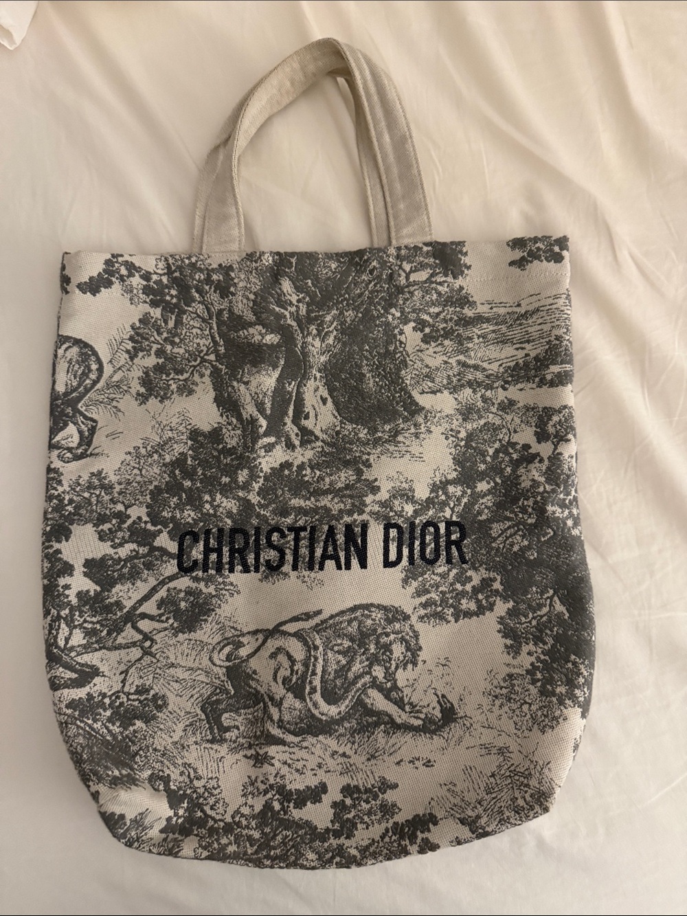 Dior Black and Cream Toile Christian Dior Tote